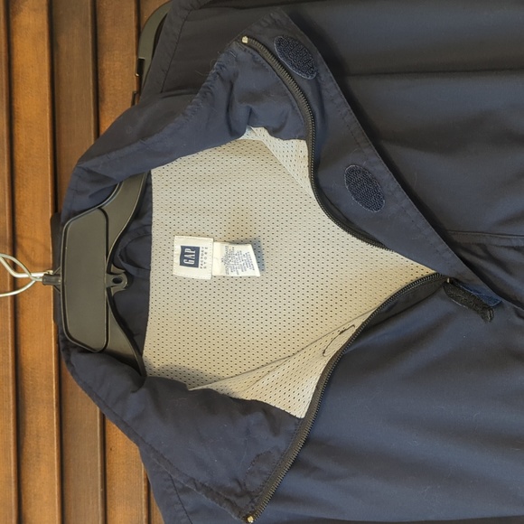 Gap pullover men's navy blue side extra large stowaway hood - Picture 2 of 9